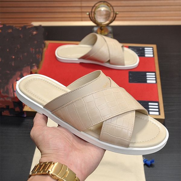 

fashion slippers 2023 luis luxury design summer men and women flat shoes thick sole leather rubber letter logo casual cartoon slippers vutto, Black