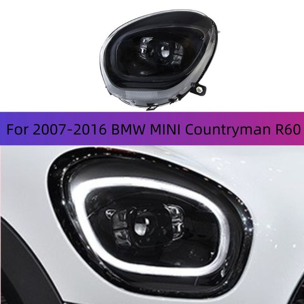 

car headlights assembly dynamic streamer turn signal light for 20 07-20 16 bmw mini countryman r60 led headlight drl daytime running lights