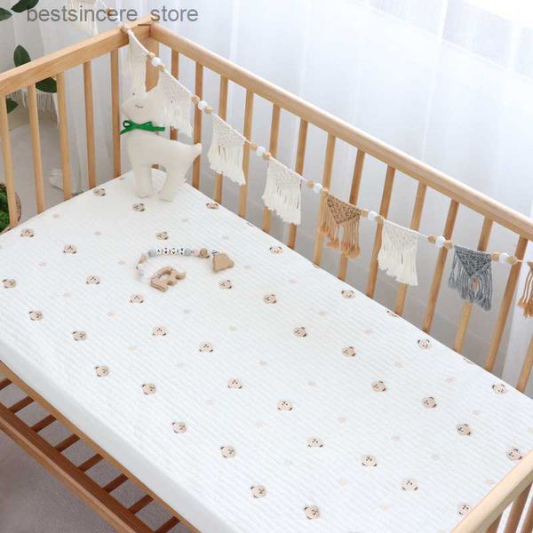 

cotton crib fitted sheets soft baby bed mattress covers print newborn toddler bedding set kids mini cot sheet l230522