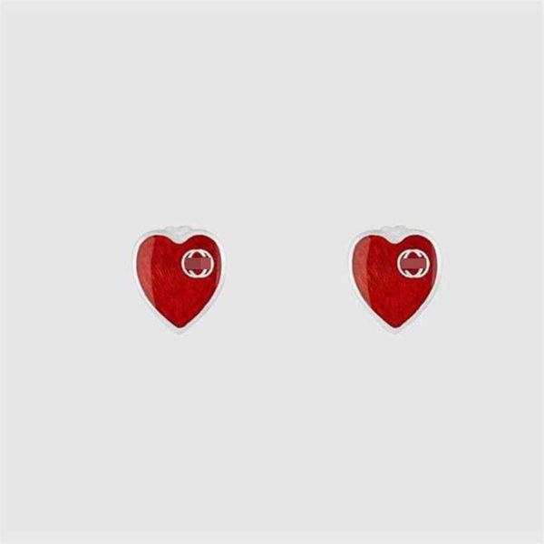 

2023 gujia s925 pure for female ins style small design new earrings heavy industry heart shaped ear studs silver jewelry, Golden