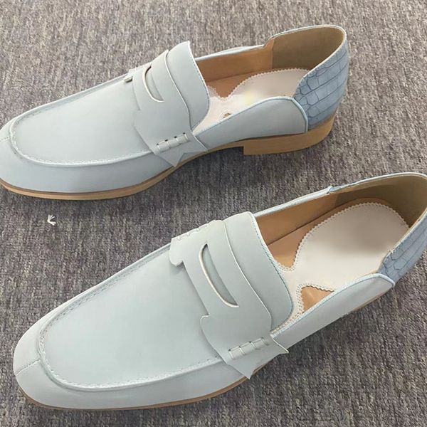 

new stylish suede loafers fashion leather shoes for men handmade slip on dress shoes italian mens party and wedding shoes, Black