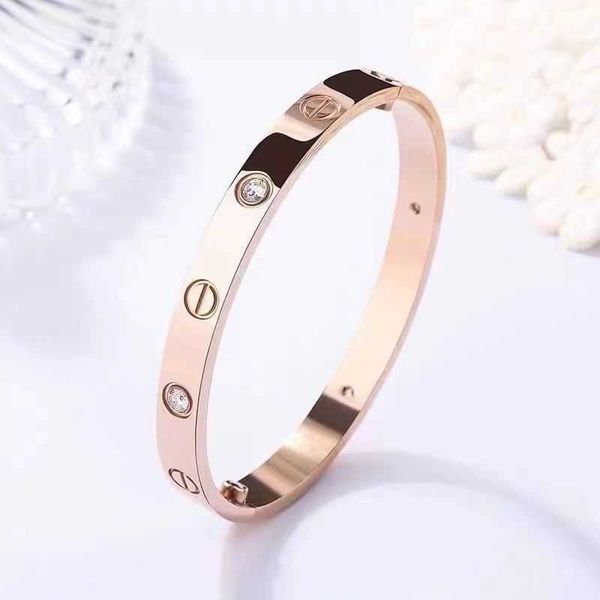 

selling funds 18k rose gold couple diamond bracelet men's and women's classic bracelet hand jewelry valentine's day gift ligh, Black