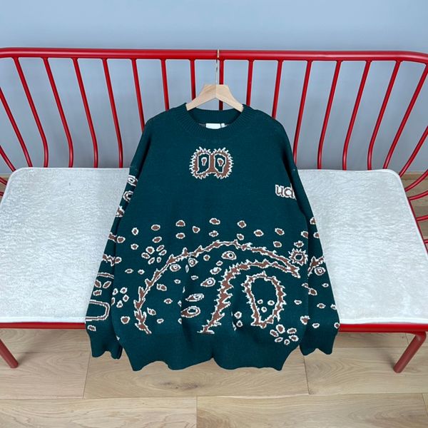 

23ss winter autumn knit long sleeve sweaters bandanna paisley europe men warm fashion skateboard knitted jumper