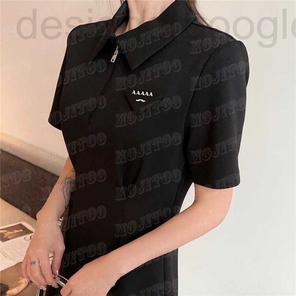 

plus size dresses designer letter polo women designer clothing short sleeve casual skirts fashion lady ummer vacation dress 13b7, Black