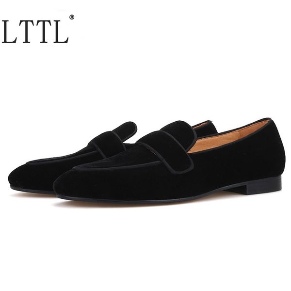 

black velvet loafers men slip on casual shoes handmade summer mens flats slippers smoking shoes