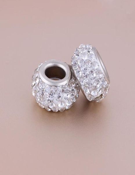 

rhinestone beads round chamilia diy spacer european murano troll czech bead charm fit for bracelet silver6752634, Silver