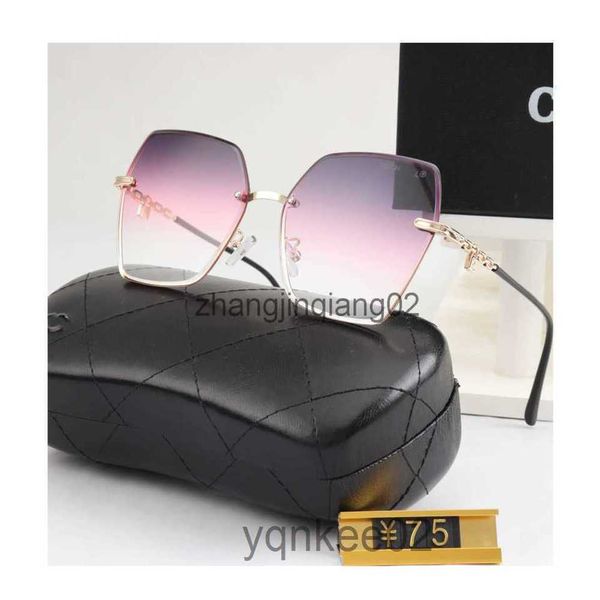

designer channel sunglasses cycle luxurious fashion sports polarize sunglass men women vintage summer beach driving rimless square pink sun, White;black