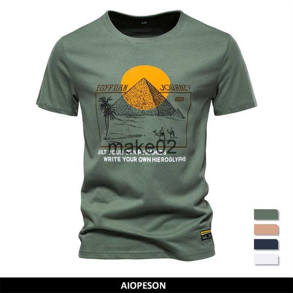 

men's plus tees polos aiopeson cotton t shirt for men brand quality print men's tshirts casual slim fit oneck short sleeve summer, Black;brown