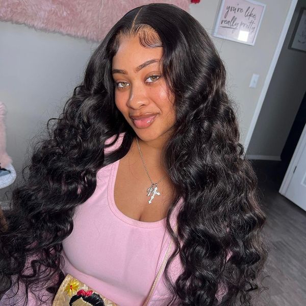 

deep wave wig human hair wig 30 inch wig 4x4 closure wig loose wave lace closure wig closure wig, Black;brown