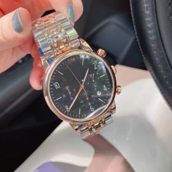 

men's watch designer watch 41mm quartz watch movement bio-ceramic sapphire movement luxury watch, Slivery;brown