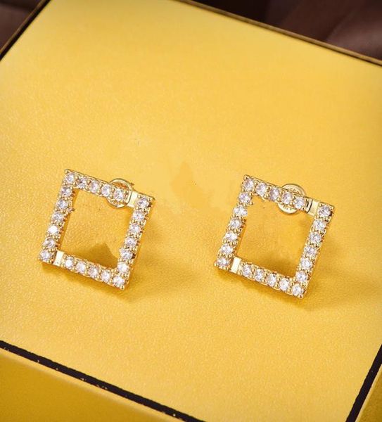 

new crystal earrings for women 2023 designer letter design gold rhinestone earrings luxury fashion letters jewelry earring hoops, Golden;silver