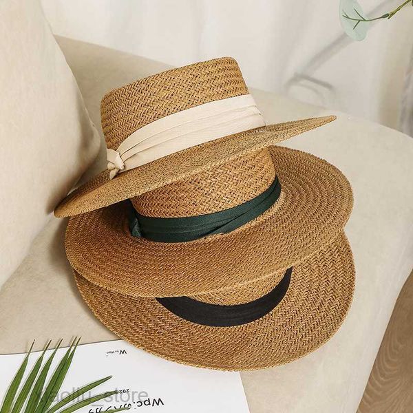 

wide brim hats 10 colors summer beach straw hats women foldable big wide side casual female panama hat sunshade concave cap travel sun capsu, Blue;gray
