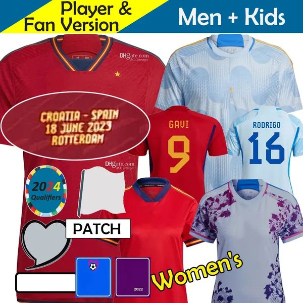 

maglia spain soccer jerseys finals kids kit 2024 euro cup qualifier 23 24 football shirt maglie nationals league women039 home gavi asensio, Black;yellow