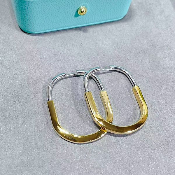 

7a high-end half diamond lock head love earring necklace set fashion designer lady pendant europe and america popular jewelry belt box, Silver