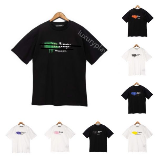 

23ss new designer mens palm angel t shirt clothes designer shirts women t shirts fashion spray paint graffiti couple short sleeves high stre, White;black
