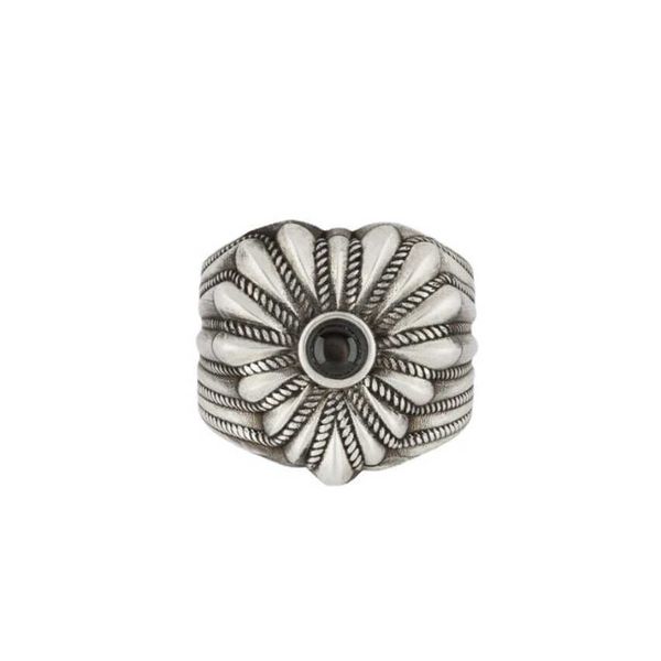 

2023 new gujia 925 sterling silver pearl love old men's hip hop fashion ring