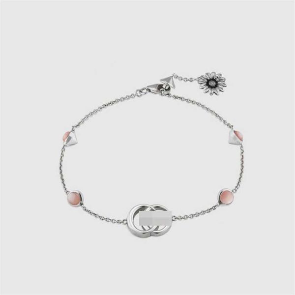 

2023 gujia double 925 sterling silver fashion men's women's old and versatile daisy g family bracelet, Black