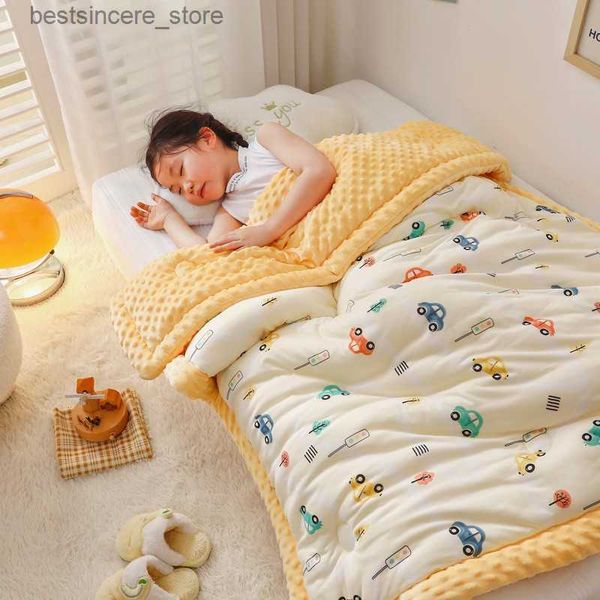 

winter warm baby quilt comforter quilted blanket summer soft nap cover bed thick blanket newborn infant swaddle wrap bedding l230522