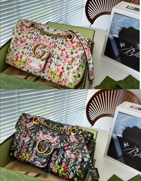 

designer bag handbag with chain cross body bag women shoulder bags 2g marmont broken flowers tote luxury clutch wallets genuine leather purs