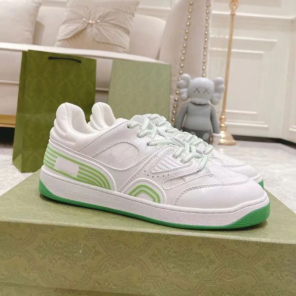 

casual shoes 2023 quality white basket men women canvas real leather sneakers with green rubber tainer sport shoe, Black