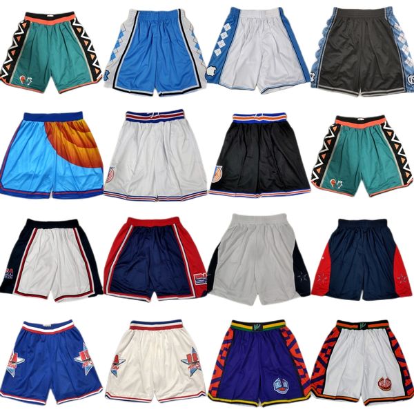 

classic retro mesh basketball shorts space jam movie tune squad looney breathable gym training beach pants all-star sweatpants pant short no, Black