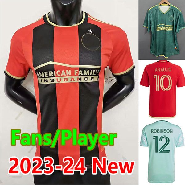 

23 24 atlanta united fc soccer jerseys fans player version araujo robinson football shirts rossetto almada sosa giakoumakis chol 2023 2024 s, Black;yellow
