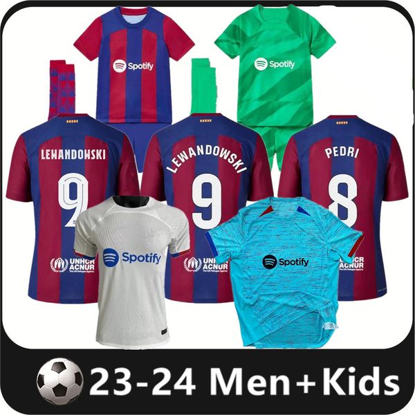 

23 24 soccer jersey barcelona pedri lewandowski gavi camiseta de futbol ferran 2023 2024 ansu fati football shirt men barca kit kids maillot, Black;yellow