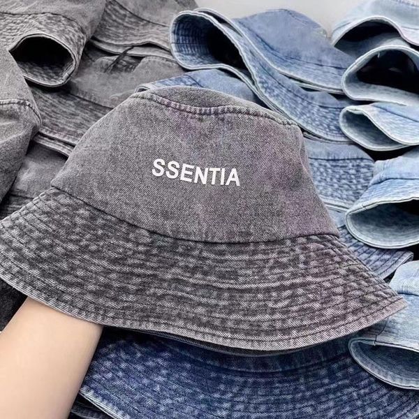 

womens designer mens bucket hat denim bob cowboy wide brim hats sun prevent bonnet beanie baseball cap snapbacks outdoor fishing dress836 s, Blue;gray