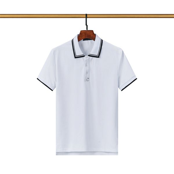

new designer men's polo black and white beige embroidery brand embroidery fashion casual 100% cotton breathable anti-wrinkle slim comme, White;black
