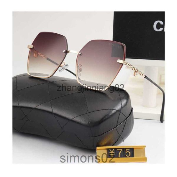 

designer channel sunglasses cycle luxurious fashion sports polarize sunglass men women vintage summer beach driving rimless square metal bla, White;black