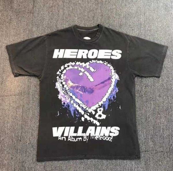 

men's t-shirts men and women hellstar metro boomin heart on fire high street short sleeve t-shirts, White;black