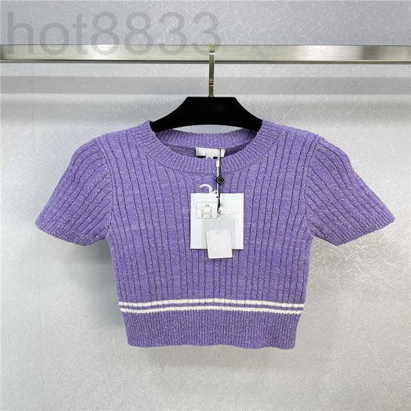 

women's t-shirt designer summer tee knits t shirts with letter button girls vintage crop runway brand stretch short sleeve pullover sh, White