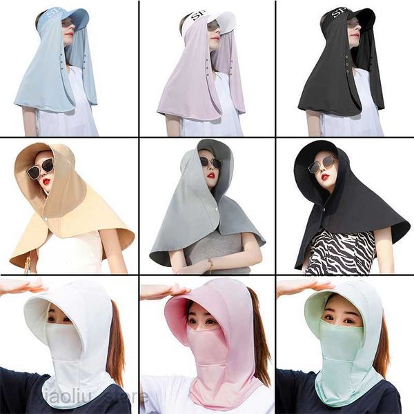 

wide brim hats portable neck guard shawl sun hat face-covering fisherman hat with snap button sunscreen surprise gift for girlfriendsun bloc, Blue;gray
