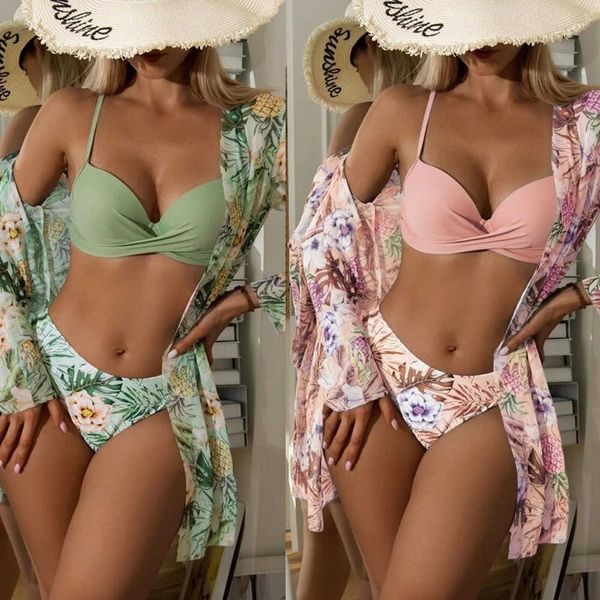 

designer swimsuits for women bikini swimwear fashion sports suits swimsuit three piece mesh shawl cover up print bikini