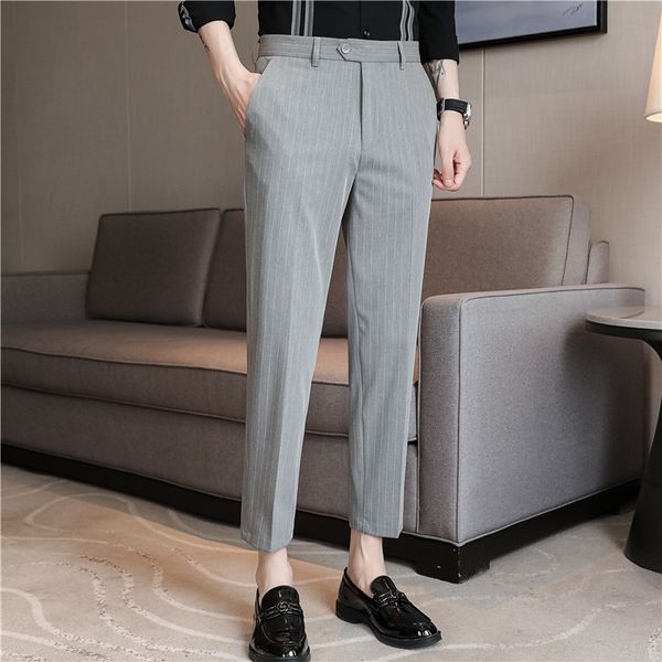

men casual long suit pants male streetwear fashion trousers, Black;brown