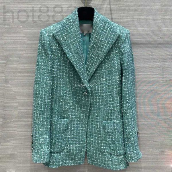 

women's wool & blends designer tweed coats blouson jacket with crystal letter buttons vintage jackets coat girls milan runway brand ou, Black