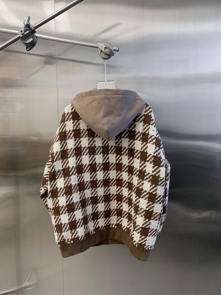 

raf style s1mons outerwear & coats brand jacket designer womens clothes fashion embroidery logo lattice jackets hoodie, Black;brown