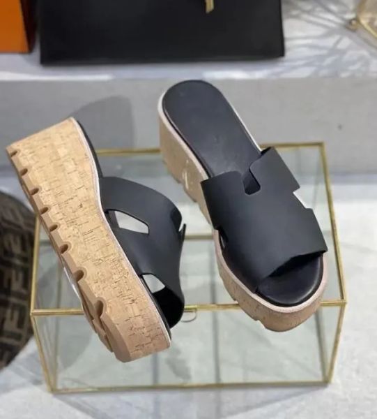 

casual shoes summer sandal wedges flats wedge slipper sandals high heels flip flops platform rubber sandal leather shoal 35-42, Black