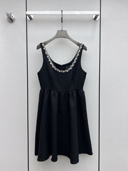 

milan runway dress 2023 new summer autumn spaghetti strap fashion designer dresses brand same style dress 0625-1, Black