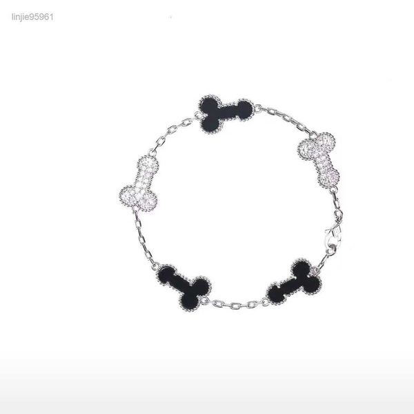 

charm bracelets classic design colorful clover bracelet 18k gold stainless steel jewelry for women 2222, Golden;silver