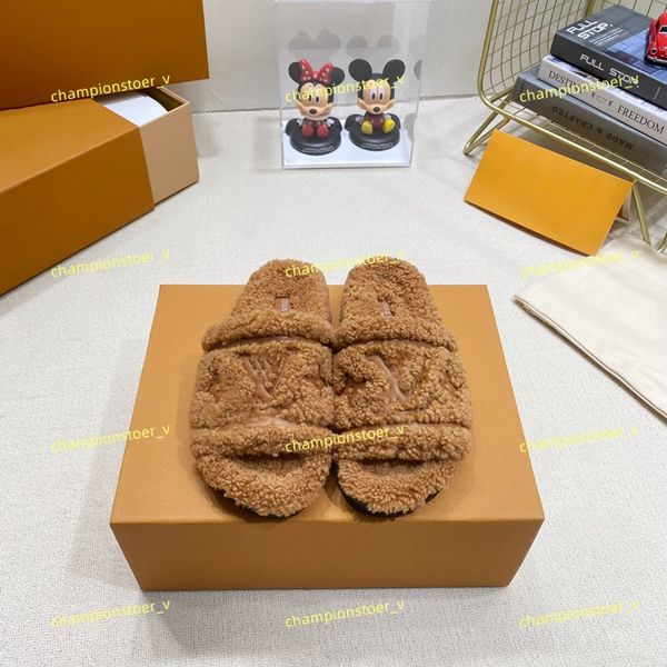 

lastest luxurious mink fur women slippers soft flat open-toe slip-on mules with initials fashion lightweight homey mule size 34-42, Black