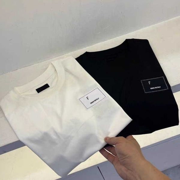 

men tee designer tshirt fashion short sleeve shirt embroidered splicing pure cotton sweatshirt casual round neck men women t shirts, White;black