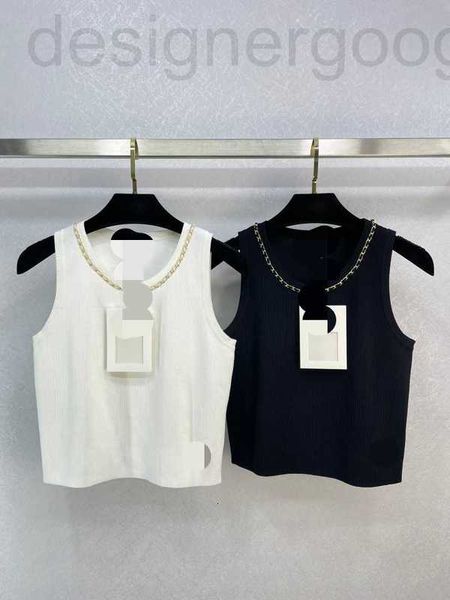 

women's sweaters designer 306 xl 2023 spring summer women sweater short sleeve white vest crew neck pullover brand same style striped w, White;black