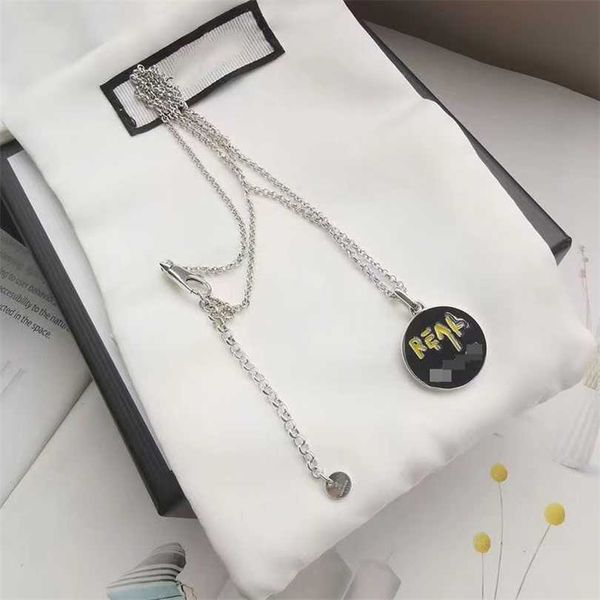 

2023 gujia 925 sterling silver real series round men's and women's pendant necklace g family sweater chain fashion personality cre