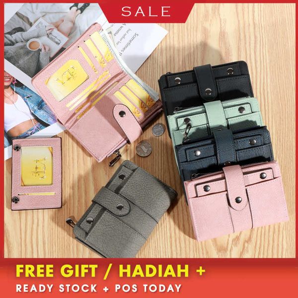 

luxury brand mini designer wallet spring/summer new 2023 mid length frosted women's three fold small with willow pin buckle, Red;black