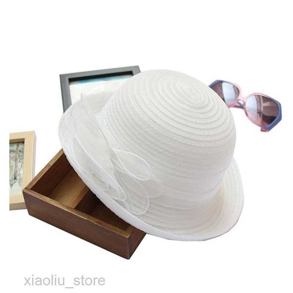 

wide brim hats summer woman hat new fashion straw sun hat boho big wide brim beach seaside fedora hat elegant retro flower sunscreen sunhats, Blue;gray
