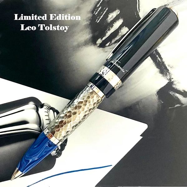 

Limited Edition Writer Leo Tolstoy Signature Ballpoint Pen Rollerball Pen Unique Design Office School Stationery Writing Smooth Ball Pens High quality, As picture shows