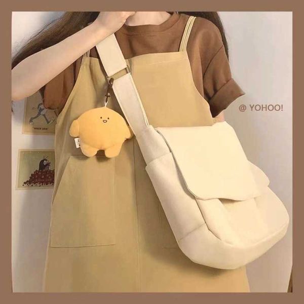 

crossbody canvas bag versatile simple color large capacity female student versatile workwear single shoulder crossbody bag