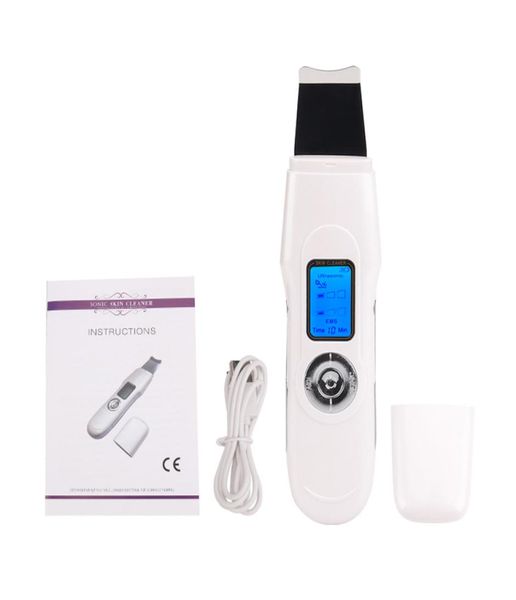 

2020 selling home use rechargeable ultrasonic face skin scrubber for deep cleaner with lcd screen for dead skin peeling cleans9422139