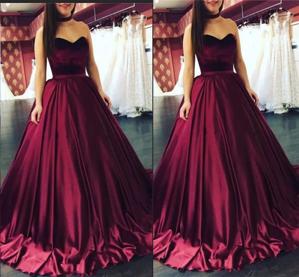 

sweetheart prom dresses velvet quinceanera ball gown formal burgundy satin long 2023 satin party gowns, Black